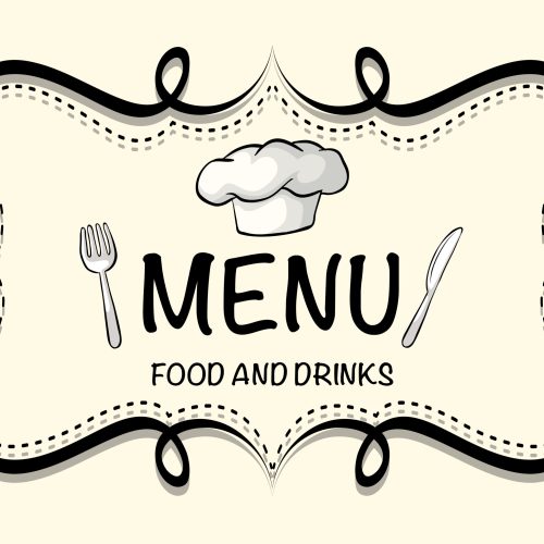 Logo design of restaurant menu illustration